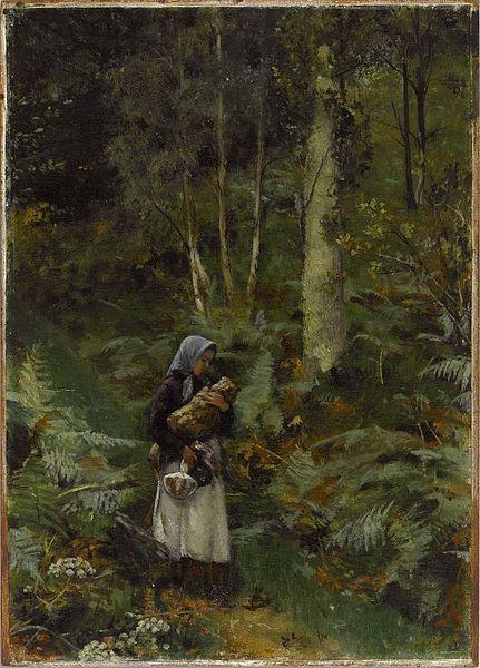 Laura Theresa Alma-Tadema With a Babe in the Woods China oil painting art